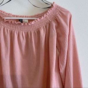 Off the shoulder pink top
